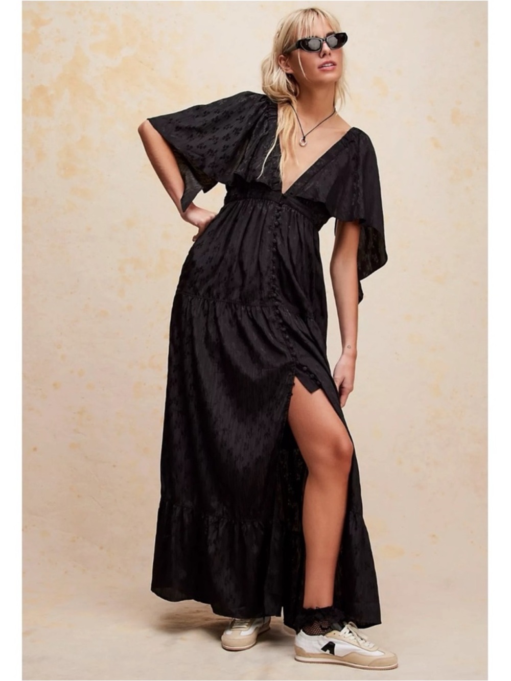 FREE PEOPLE Cha Cha Maxi Dress NEW Size XS Black